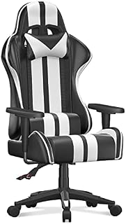 bigzzia Gaming Chair - High Back Racing Office Computer Chair Ergonomic Video Game Chair with Height Adjustable Headrest and Lumbar Support for Adults Teens Gamer