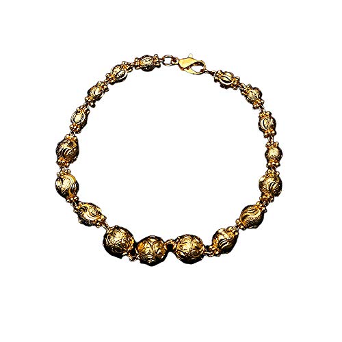 Bracelets traditionnels en plaqué or 18 carats sertis de pierres fines de 55 carats en lot