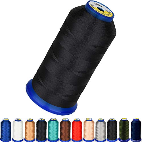 Pestor - Heavy Duty Thread 1800 Yards Size T70#69 210D/3 All Purpose High Strength Polyester Sewing Thread for Weaves, Upholstery, Jeans and Weaving Hair, Drapery, Beading, Purses, Leather (Dark Grey)
