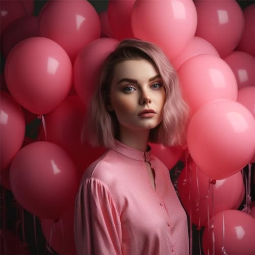 Image of Jobkoo Dusty Pink Balloons 12 Inch, 100 Pack Vintage Pink Balloon Boho Dusty Rose Latex Balloons Matte Mauve Retro Blush Pink Helium Balloons for Birthday Wedding Baby Bridal Shower Party Decorations
