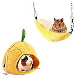 Hotumn Hammock Banana & Pineapple Nest Small Pet Bed Cage for Hamster, Guinea Pigs Supplies Indoor...