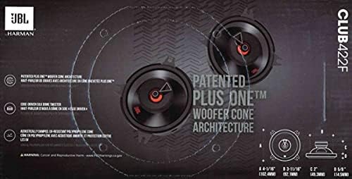 JBL Club 422F 2-drożny zestaw głośników samochodowych firmy Harman Kardon - 105 W Pro Sound Car Audio Box 4 cale | 10 cm | 100 mm