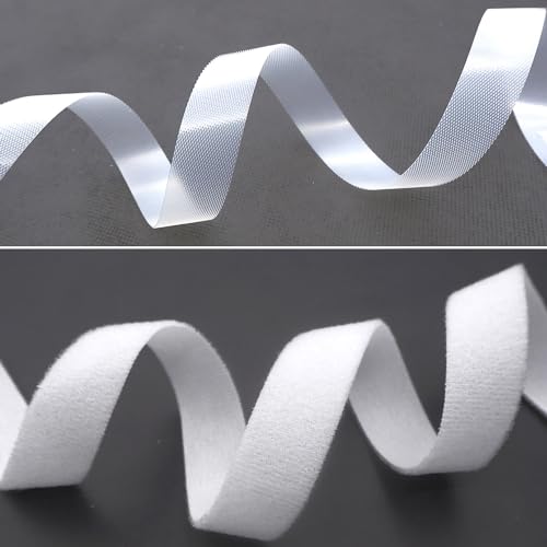 Image of Extremely Thin and Soft Strong Mini Clothes Hook and Loop Fasteners Sewing Type Back Without Adhesive Tiny Clothing Accessories DIY Handmade Materials (White, 0.31 inch /8mm)
