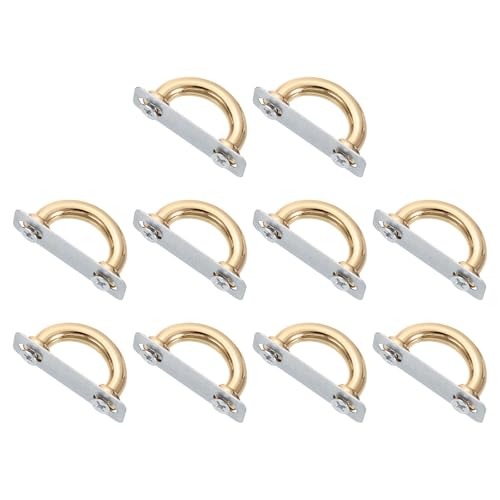 uxcell 10 Pcs Arch Bridge Buckle, Metal D-Ring Connector Buckles Shackle 26x14x4mm for Bag Hanger Purse Strap DIY Craft, Light Gold