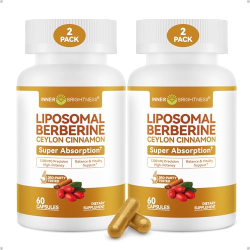 Image of Liposomal Berberine with Ceylon Cinnamon - High-Absorption Berberine Supplement, GLP-1 Friendly, Natural Body Balance Support - Made in USA, Lab Tested, Non-GMO, 120 Veg Capsules