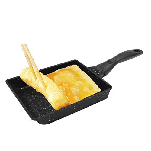 Rectangular Frying Pan Thickened Aluminum Alloy Nonstick Coating Cooking Pan Japanese Egg Roll Pan for Steak Egg Roll Pancake Breakfast Hamburgers