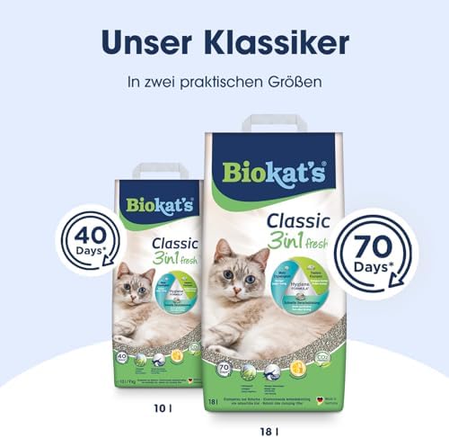 Gimborn Biokat's Classic Fresh 3-in-1 Scented Clumping Cat Litter with 3 Different Grain Sizes, Classic Fresh - With Air - View 8