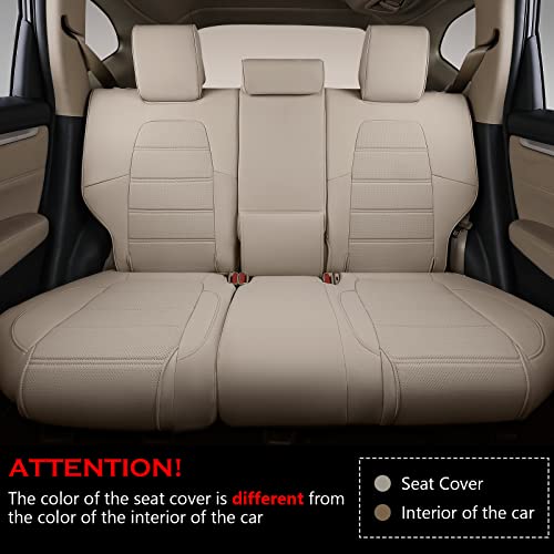Ptyyds Fit Honda Crv Seat Covers Full Set Front And Rear Car Seat Covers For Honda Cr-V 2017 2018 2019 2020 2021 2022 Accessories (Fit 2017-2022 Crv,Beige) #TOP1