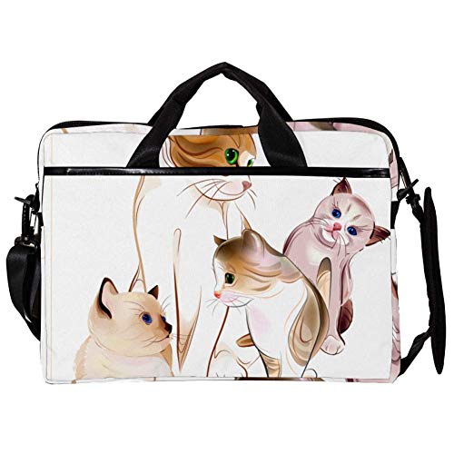 Bolso bandolera para portátil de 14 pulgadas: protege tu ordenador con diseño de gatos