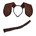Animal Dog Long Ears Headband and Tail - Puppy Pooch Costume Accessory -Ears and Tail Set - Headband Ears Brown