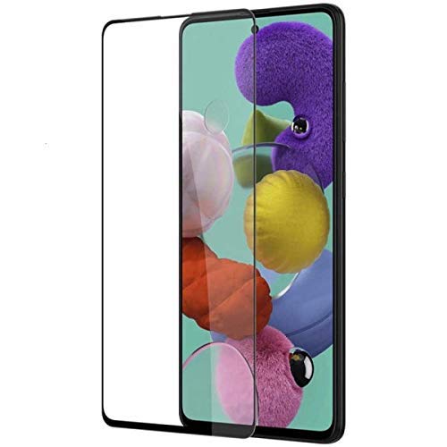 Image of Tempered Glass Screen Protector Compatible For Samsung A71 Full Screen Coverage (Except Edge to Edge) and Free Complete Easy Installation kit.