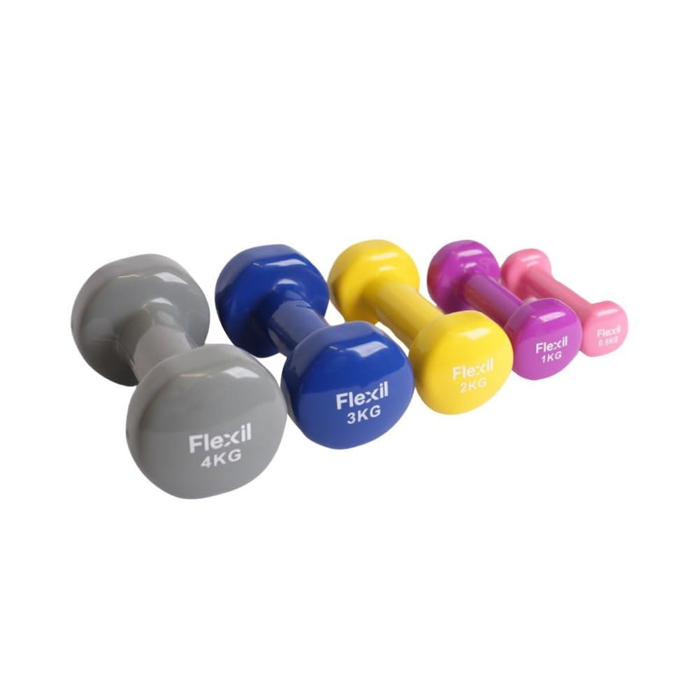 Vinyl Dumbbell Weights, 2 X 1KG - Pink - Image 3