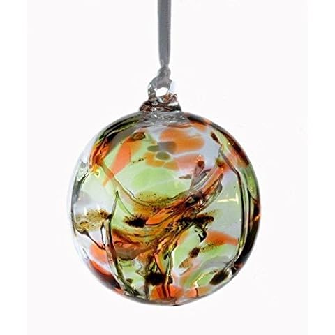 D&J Glassware Witch or Spirit Ball in an Amber/Green Colour Cover