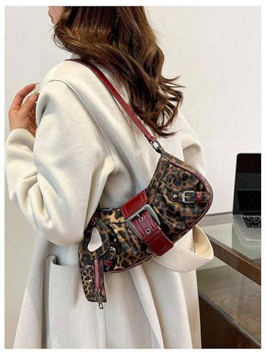 MakeMeChic Women's PU Leather Top Handle Buckle Shoulder Bag PU Leather Retro Vintage Mini Handbags3