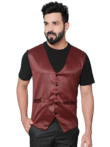 Image of Click One Casual Uniform Striped Waistcoat For Men's