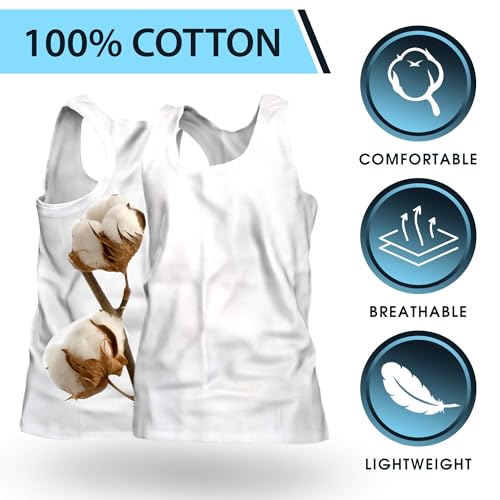 Men's 100% Cotton 6 Pack Classic Rib Tank Top A-Shirts (White, X-Large)2