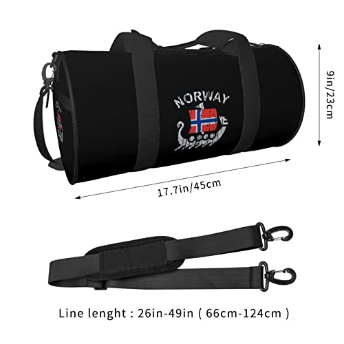 Washed Norwegian Flag Norway Dragon Boat Convertible Garment Bag with Shoulder Strap, Carry on Garment Duffel Bag for Men Women - Rolling Foldable for Travel Luggage Bags (Black)3