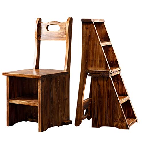 Stufen Amerikanischen Stil Massivholz Leiter Stuhl Multifunktionshaushalt Dual-Use Convertible Klappstuhl Trittleiter Retro