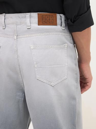 Image of Urbano Fashion Men's Loose Baggy Fit Heavy Washed Faded Denim Jeans Non-Stretchable