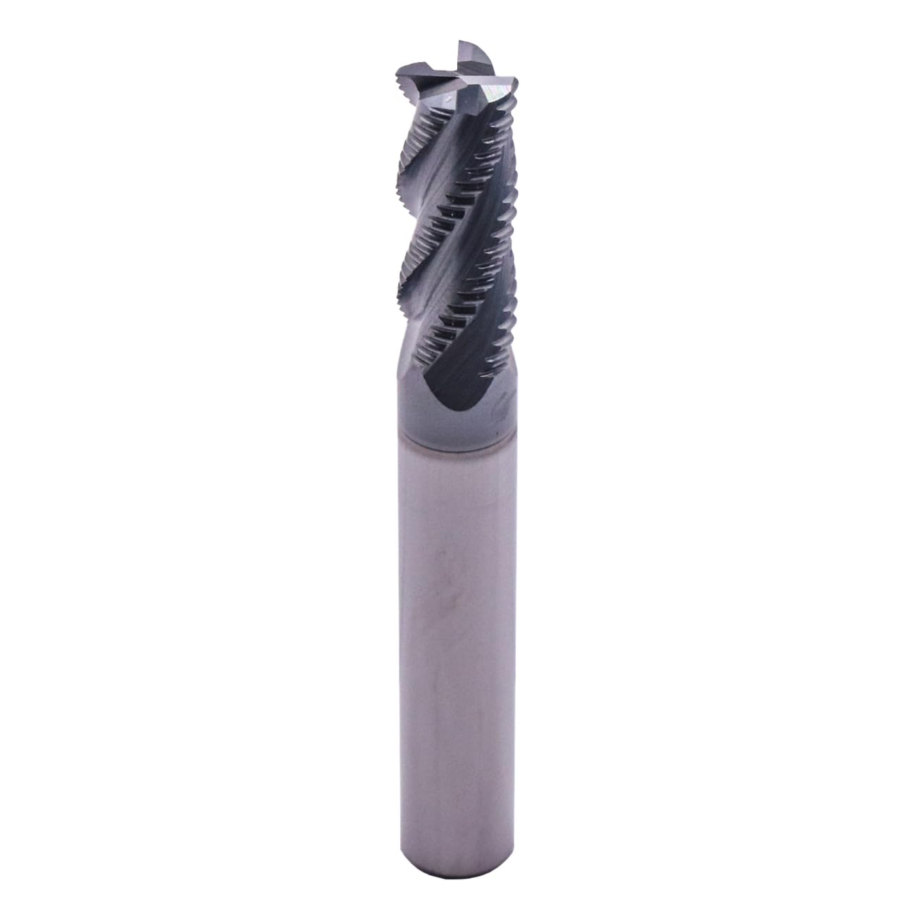 Solid Carbide Roughing End Mill(1Pc 5/16in) - ALCrSiN Nano Coated, 4 Flute, 35 Degree Helix, 5/16" Cutting Diameter, 5/16" Shank Diameter, 13/16" Length of Cut, 2-1/2" Overall Length