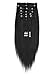 20inch 7pcs Straight Remy Clip in Real Human Hair Extensions #1 Jet Black