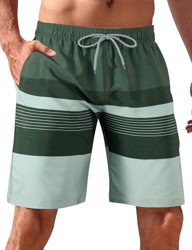Image of BOJIN Mens Swim Trunks 9 inch Quick Dry Stretch Swim Shorts Mesh Lining Bathing Suits Swimwear Beach Shorts with Pockets