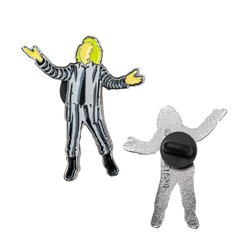 Cinereplicas Beetlejuice - Conjunto de 2 pinos Beetlejuice - 3 cm - Licença oficial, Linho, Zirconit