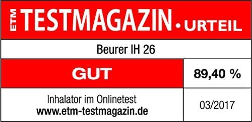 Beurer IH 26 Inhaler, Nebuliser with nasal shower, high nebulisation performance, nebuliser for the treatment of respiratory diseases such as asthma and colds, for children and adults