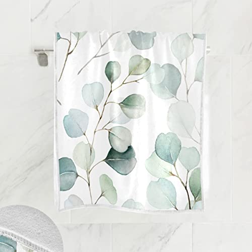 Wamika Green Leaves Hand Bath Towel Shower Towels Set Watercolor Herbs Women Pioneer Kitchen Hanging Gym Fingertip Bathroom Towel Highly Absorbent #TOP1