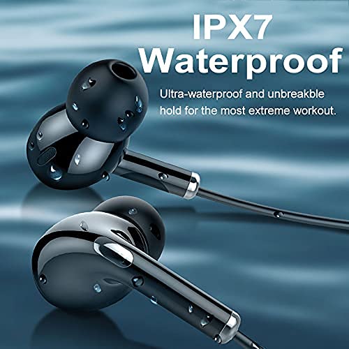 Cuffie Bluetooth Sport Auricolari In-Ear Bluetooth Bassi Potenti, IPX7 Impermeabili, Alta Qualità del Suono, Correre Fitness per iphone, Android(Nero) - 6