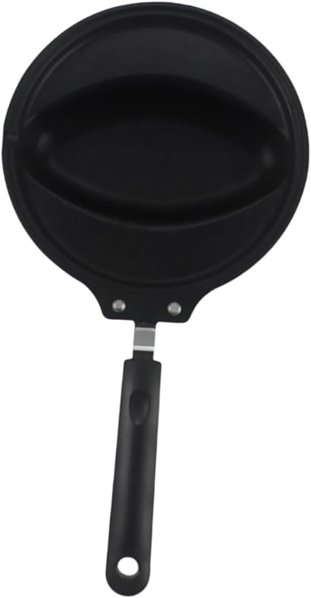 Non-Stick Frying Pan Omelette Pan with Egg Mold Black 10-inch Compatible with Gas Stove for Cooking Omelets and Egg Rice Dishes