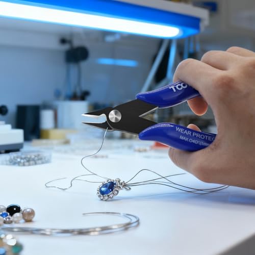 Image of 2-Piece Precision Pliers Set 5 Inch Mini Needle Nose Pliers & Wire Cutters | High Carbon Steel, Spring-Loaded Jewelry Pliers for Crafting, Model Making, Electronics, Wire Cutting