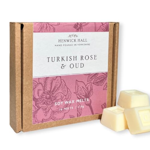 Turkish Rose and Oud Scented Wax Melts | 16 Pack | Soy Wax | Hand Poured | Vegan Friendly | Gift Box