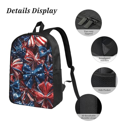Bow Backpacks 3 Pcs Fashion Casual Backpack with Fun Graphic Cartoon Print for Camping Touring4