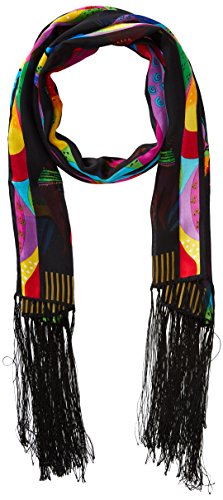 Laurel Burch LBS-154B Authentic Silk Art Scarf, Rainbow Horses