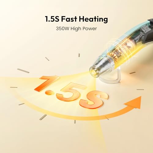 Miniatura 4 de Resiners Mini Pistola De Aire Caliente 2 Temperaturas 255 350 , 350 W Pistola De Calor Portátil Electrica Con Boquillas Reflexivo, Para Resina Epoxi Acuarela Secar, Eliminación De Pintura