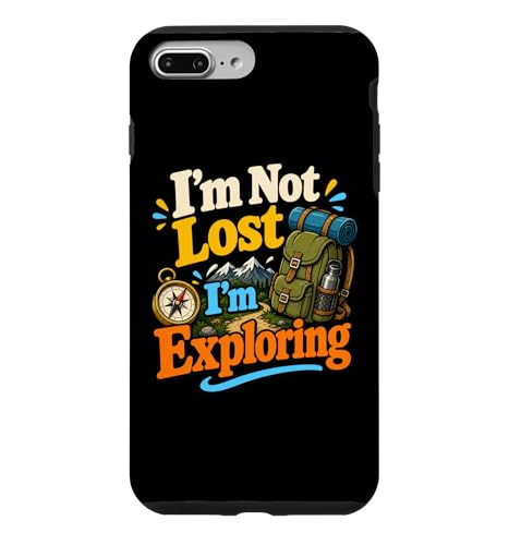 I'm Not Lost I'm Exploring�t�@�j�[�L�����v�o�b�N�p�b�N�R���p�X �X�}�z�P�[�X iPhone 7 Plus/8 Plus �p