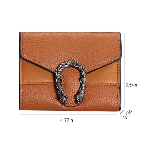 Short Leather Purses Patchwork Money Clip Tri-fold Multi-Card Card Case4