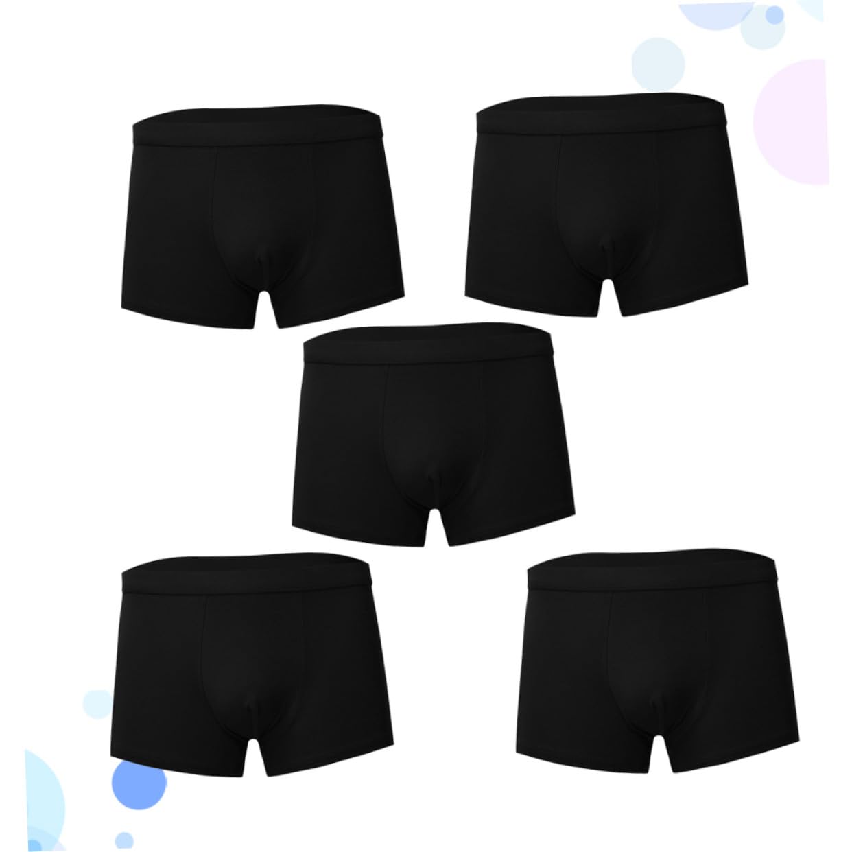 HEMOTON 5piezas Calzoncillos de Hombre Pack Algodón Puro Transpirable Elástico Talla Negros para Uso Diario