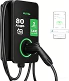 Autel MaxiCharger Home Electric Vehicle (EV) Charger, up to 80 Amp, 240V, Level 2 WiFi and Bluetooth Enabled EVSE, Hardwired, Indoor/Outdoor, 25-Foot Cable with Separate Holster, Black