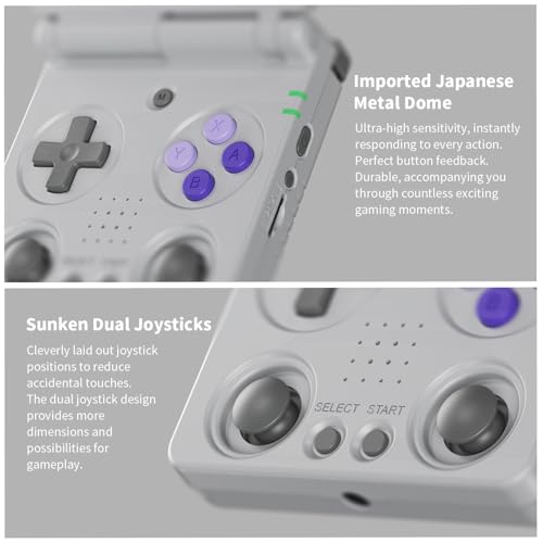 Image of Anbernic RG34XXSP Foldable Retro Handheld Game with 3.4 Inch IPS Screen Linux System Built-in 64G TF Card 5000+ Games Handheld Emulator Support 5G WiFi Bluetooth TV Output(Off White)