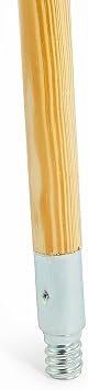 COASTWIDE Professional 60" Wood Push Broom Handle, Threaded Metal Tip