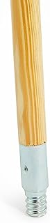 60-Inch Wood Push Broom Handle, Threaded Metal Tip (CW57741)