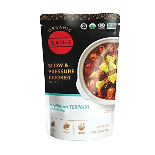 San-J Hawaiian Teriyaki Sauce with Pineapple - Slow & Pressure Cooker Sauce - 12 Ounce (Pack of 1)