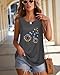 Tank Tops for Women Summer Sleeveless Casual Loose Fit Tunic Tops, Gray Dandelion, XL