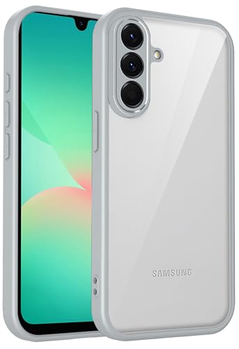 Image of Kapa Hawkeye Clear Slim Tough Back Cover for Samsung Galaxy M36 / F36 5G | Camera Lens Protector Anti Yellow Shockproof Clear Hybrid Case Cover (Grey Sides)