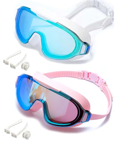 Image of Seasprint Swim Goggles,Wide Angle Anti-fog and UV Leak Proof Goggles,Fashion Swim Glasses for Men Women