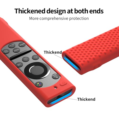 Image of OBOE Silicone TV Remote Cover for Samsung BN59-01311 QLED, Red | Half Wrap Protective Case, With Loop, Remote Not Included