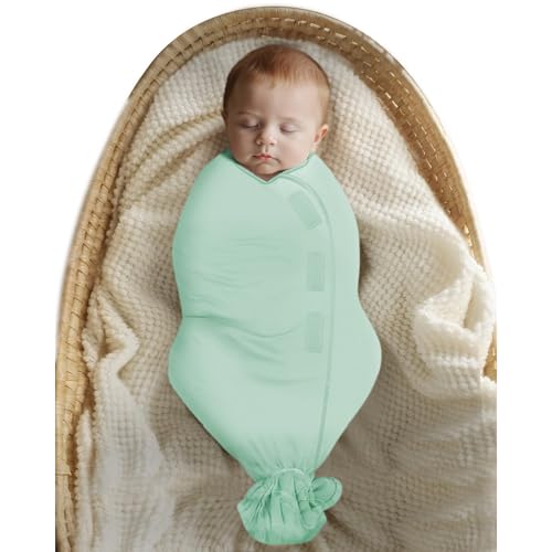 Image of Soft Stretchable Baby Blankets for Newborn Comfortable Cozy Ollie Adjustable Swaddle for New Born Baby Swaddle Wrap Cloth (Pack of 1) Green