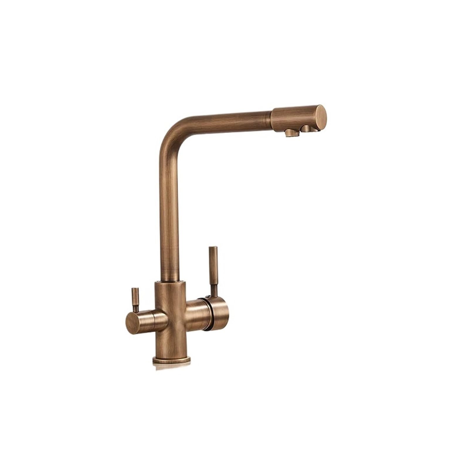 Purified Faucet Chrome Kitchen Faucets Dual Handle Kitchen Faucet Purification Water Drinking Water Tap Kitchen Mixer Tap(Antique Brass)